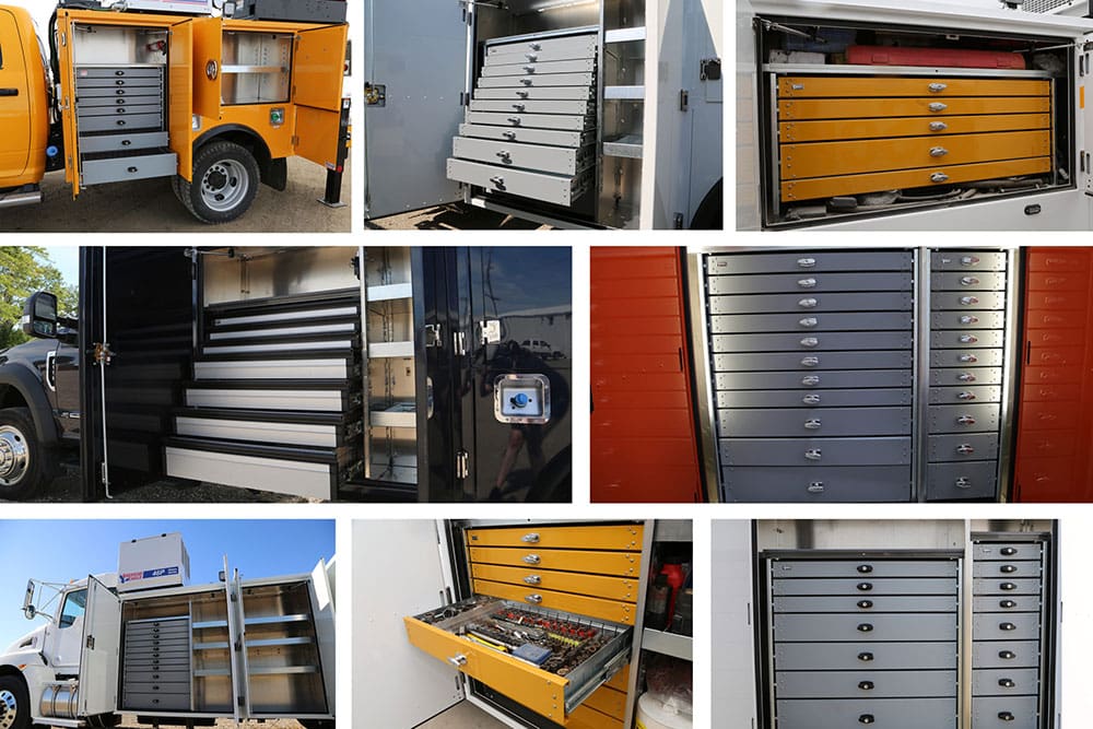 Photo Grid of Toolboxes